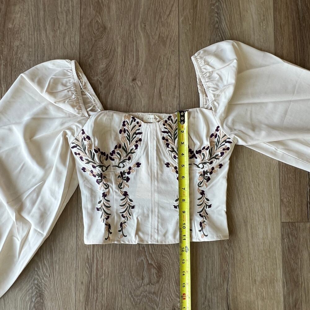 PROMESA Women's Champagne Stunning Embroidered Top Size S In Cream - Picture 6 of 11